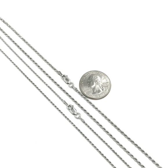 925 sterling silver 1.5 mm rope chain necklace Clearance